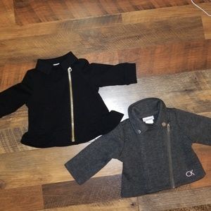 Lot of two, 3-6 months girls moto jackets. EUC.